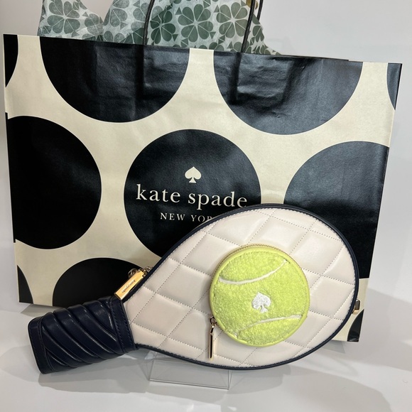NWT KATE SPADE GRAND SLAM 3D TENNIS RAQUET CROSSBODY & CARD HOLDER - Picture 9 of 10